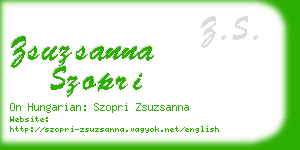 zsuzsanna szopri business card